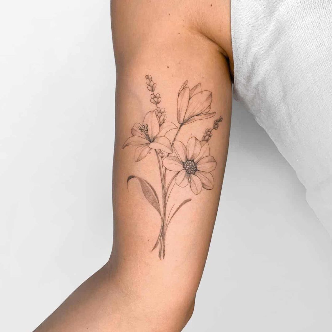 Flower tattoos - Temporalis