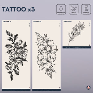 Flower - XL Tattoo Kit (3 tattoos) 2 - Temporalis