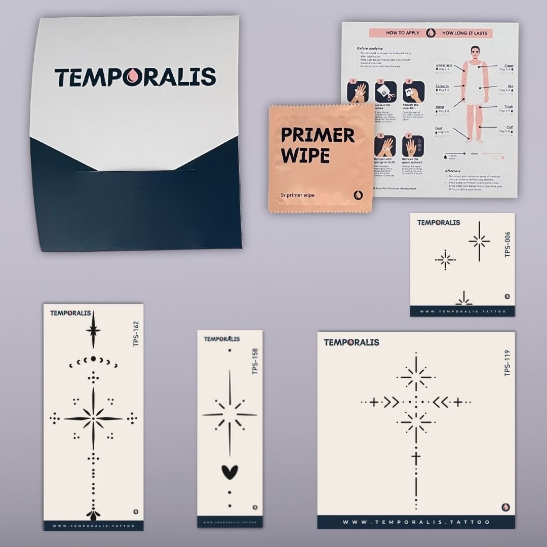 Minimalist Star - Tattoo Kit (4 tattoos) 2 - Temporalis