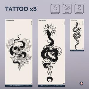 Snake - XL Tattoo Kit (3 tattoos) 2 - Temporalis