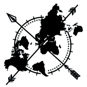 World Map with compass 2 - Temporalis